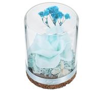 Homoyoyo Rose Éternelle sous Cloche en Verre 6.5x6.5x9cm Ornement De Fleur Immortelle Cadeau Créatif pour Décoration Maison Et Bureau Saint-Valentin Noël