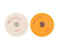 Homoyoyo Roue de Polissage 2 Pièces 150 Mm Blanche et Jaune, Meule Abrasive 12 Mm pour Ponçage, Lustrage et Finition Industrielle, Disque à Rabat Robuste pour Métal, Bois et Plastique