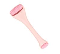 Homoyoyo Rouleau de Massage Double Tête en Silicone Rose pour Visage et Yeux Masseur Portatif Anti-Âge Outil de Relaxation pour Peau Délicate Rouleau de Glace Facial Soin Contour des