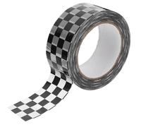 Homoyoyo Rouleau de Ruban Adhésif D'emballage Noir et Blanc à Motif Carreau, Facile à Décoller, Compatible Machine à Sceller, pour Décoration de Festival