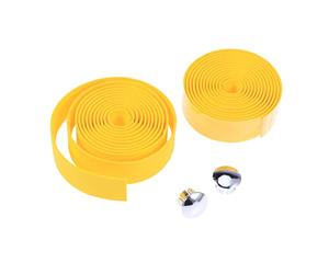 Homoyoyo Ruban De Guidon De Vélo De Route Antidérapant Liège Jaune Avec Bouchons Et Bande Adhésive Confort Rembourré Pour Vtt Et Vélo De Course Résistant Et Facile à Installer Lot