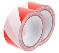Homoyoyo Ruban de Sécurité Rayé Rouge et Blanc, Lot de 2 Rouleaux Non Adhésifs en PE, 4,8 CM X 100 M, pour Balisage Extérieur et Scènes de Crime