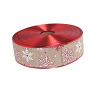 Homoyoyo Ruban Décoratif Jute Rouge Bordé Flocon de Tissage Fin avec Fils Métalliques pour de Noël et Projets Diy Mariage