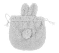 Homoyoyo Sac de Rangement Peluche Bunny avec Cordon de Serrage Trousse à Maquillage et Pochette Écouteurs et Filles Sac Kawaii Forme de Lapin Doux