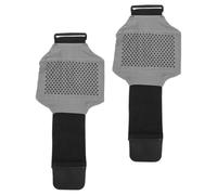 Homoyoyo Sacoches de Jambe pour Téléphone de Sport 2 Pièces Gris, Bande Élastique Ajustable Compatible 5,5-7,5 Pouces, Pochettes Respirantes pour Course à Pied, Jogging et Randonnée