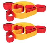 Homoyoyo Sangles de Course à Jambes Réutilisables 2 Pièces, Bandes de Jambe Jeu D'équipe Jaune et Rouge, Accessoires Sport Plein Air pour Activités Multi-Joueurs et Entraînement Collectif