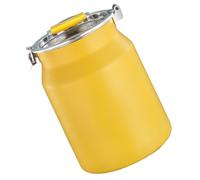 Homoyoyo Seau de Rangement en Acier Inoxydable 8L pour Riz et Céréales Récipient de Stockage Scellé Jaune Cuisine Domestique Contenant Alimentaire Hermétique Tasse Doseuse pour