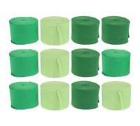 Homoyoyo Serpentins en Papier Crépon Verts 12 Rouleaux Pastel Clair Vert Herbe Décoration Jungle pour Fêtes D’Anniversaire Mariage Été Banderoles Légères Polyvalentes pour Intérieur