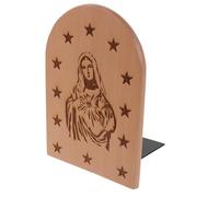 Homoyoyo Serrage-Livres en Bois Massif Statue de la Vierge Arche Décorative en Bois Naturel 1 Pièce Décoration Intérieure Catholique pour Bureau et Bibliothèque Accessoire Religieux
