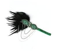 Homoyoyo Serre Tête Femme à Plumes Et Chaînette Bandeau Pour Cheveux Accessoire De Coiffure