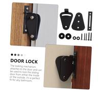 Homoyoyo Serrure Porte Coulissante Acier Noir Targette Pratique pour Porte Intérieure Verrou de Sécurité Renforcé pour Chambre et Salle de Bain Installation Facile Lot