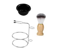 Homoyoyo Set Complet De Rasage Pour Hommes Avec Support Inox Brosse Poils De Blaireau Nylon Et Bol à Savon Ensemble Pratique Et Résistant Pour Entretien Barbe