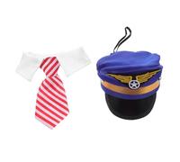 Homoyoyo Set de Chapeau Pilote Brodé et Noeud pour Chien et Chat Accessoire Léger et Confortable pour Fête de Noël Costume Cosplay Festif pour Petits Animaux