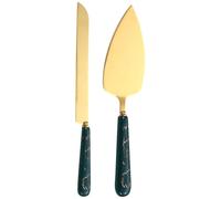 Homoyoyo Set de Couteaux et Spatule à Gâteau Acier Inoxydable avec Manche Céramique Pelle à Pizza et Coupe-tarte Pratique pour Cuisine et Fête