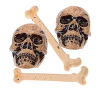 Homoyoyo Set de Décorations Halloween Os Réalistes Mini Crânes et Os Simulés Plastique pour Décorations Effrayantes