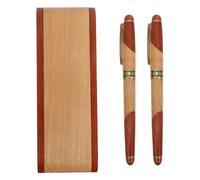 Homoyoyo Set de Stylos en Bois Rouge, Écriture Fluide, Boîte Incluse | Format Portable et Léger, pour Bureau et Poche, Présent Anniversaire Noël Saint Valentin