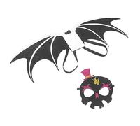 Homoyoyo Set Déguisement Halloween Garçon Fille Ans avec Squelette et Masque de Démon Cosplay Noir pour Fête Costumée et Soirée à Thème