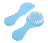 Homoyoyo Set Peigne et Brosse Garçon Fille Douceur Pour Chevelu Sensible Kit Soin Infantile Antidérapant Bleu Adapté Aux et Tout-petits