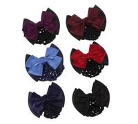 Homoyoyo Snood pour Cheveux Femme en Tissu Élastique Pinces à Cheveux et Nœud Croisé Pack 6 Pièces Multicolores Usage Quotidien et Professionnel Taille 4.7x3.1x0.8 Pouces