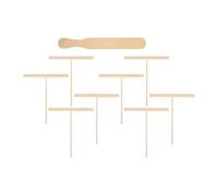 Homoyoyo Spatules en Bois pour Crêpes 9 Pièces Outils à Tartiner la Cuisine, Kit Ustensiles Crêpière, Petit-déjeuner et Fabrication Pancakes