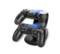 Homoyoyo Station De Charge pour Manette De Jeu Double USB, Support De Chargement pour Contrôleur Pro Et Slim, Charge Rapide Indicateur LED, Chargeur Sécurisé Noir pour Gamers