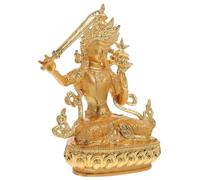 Homoyoyo Statue Bouddha Vintage Dorée Sculpture Alliage Décor Méditation Maison Bureau Ornement Paisible et Compact