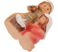 Homoyoyo Statue Familiale en Résine 1 Pièce Figurine Nativité de Jésus pour Décoration Spirituelle de Noël Ornement de Table Catholique Sculpture Renaissance pour Ambiance Festive