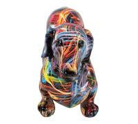 Homoyoyo Statue Résine Colorée Sculpture Graffiti Abstraite pour Décoration Maison et Bureau Ornement Compact et Original pour Amoureux des Animaux et Cadeau Surprise