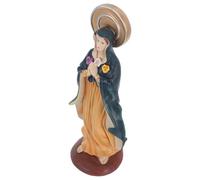 Homoyoyo Statue Sainte Vierge Miniature Résine Sculpture Mère Divine pour Décoration Spirituelle de Noël Ornement Compact pour Église et Entrée de Maison