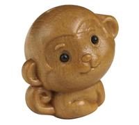 Homoyoyo Statue Singe Bois Sculpté Pendentif Porte-clés Multifonction Décoration Suspendue pour Sacs et Bureau Accessoire Pratique