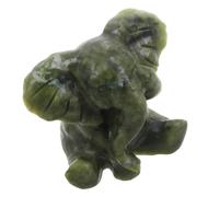 Homoyoyo Statuette Éléphant en Jade Vert Sculptée, Décor de Bureau