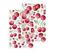 Homoyoyo Sticker Mural Cerise Amovible 30X20 CM en PVC Résistant Décoration Murale pour Salon et Chambre Autocollant Décoratif Fruits Facile à Nettoyer
