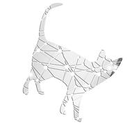 Homoyoyo Sticker Mural Chat Géométrique Acrylique Miroir Adhésif Décoratif pour Mur Accessoire pour Décoration Intérieure pour Salon et Chambre