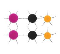Homoyoyo Stylo à Points pour Nail Art 6 Pcs Poignée Acrylique Couleurs Noir Jaune Violet Outil de Décoration D’Ongles et Kit de Modelage pour Pâte Polymère et Poterie Usage