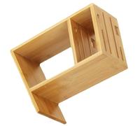 Homoyoyo Support de Couteaux en Bambou Naturel, Bloc de Découpe Incliné Ventilé, Porte-Lame Multifonction pour Ustensiles Cuisine, Accessoire Essentiel Cuisine Professionnelle et