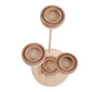 Homoyoyo Support D'huile Essentielle en Bois Beige 4 Emplacements Structure Stable pour Organisation, pour Spa et Boutiques de Détail