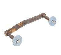 Homoyoyo Support en Bois pour Perroquet de Taille Moyenne Intégré, Tige en U Multifonctionnelle, Adapté à L'Entraînement la Mastication en Cage