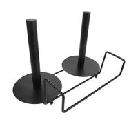 Homoyoyo Support Mural Double Tête pour Paquet d'Épicerie et Paquet Poubelle en Acier Inoxydable Noir Porte-Rouleau Suspendu pour Supermarchés la Cuisine Bureaux et Rangement Compact