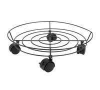 Homoyoyo Support Plante Fer avec roulettes Pivotantes à Frein Chariot Mobile Robuste pour Pots de Fleurs et Base de Bouteille de Gaz Plateau Métallique Polyvalent Noir pour Intérieur et
