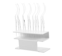 Homoyoyo Support Présentoir de Faux Cils Blanc avec Bâtons Transparants pour Application et Essai de Styles Accessoire Multifonctionnel pour Salons de Beauté et Usage Personnel