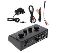 Homoyoyo Table de Mixage Audio Karaoké à Double Entrée Microphone, Mixeur Son Stéréo pour Adultes et Événements, Mini Mixeur Portable Compatible PC