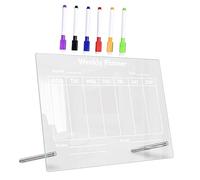 Homoyoyo Tableau Blanc Effaçable à Sec Acrylique Portable Planificateur de Bureau et pour Messages Tableau Mémo Transparent pour Maison et Bureau