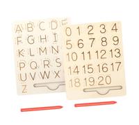 Homoyoyo Tableau D'écriture En Bois Double Face Pour Garçon Et Filles 2 Ensembles De Traçage De L'alphabet Pratique De L'écriture Montessori Jouet Éducatif Petite