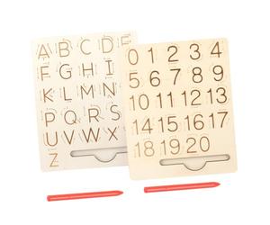 Homoyoyo Tableau D'écriture En Bois Double Face Pour Garçon Et Filles 2 Ensembles De Traçage De L'alphabet Pratique De L'écriture Montessori Jouet Éducatif Petite