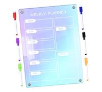 Homoyoyo Tableau Mémo Magnétique Acrylique Effaçable à Sec avec Stylo Tableau Organisation Hebdomadaire Mural pour Planification et Listes Frigo