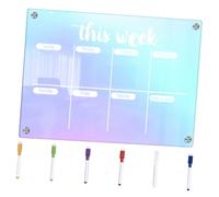 Homoyoyo Tableau Planning Hebdomadaire Transparent Magnétique pour Frigo Tableau Effaçable à Sec avec Marqueurs Blancs Organiseur Aimanté Pratique pour Notes et Courses