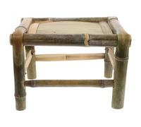 Homoyoyo Tabouret en Bambou Naturel 25 CM sans Dossier Petit Marchepied Portable Polyvalent pour Maison Balcon et Jardin Chaise Basse Artisanale Repose-Pieds Compact et Léger