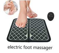 Homoyoyo Tapis De Massage Des Électrique Coussin De Pédicure Rechargeable Par Usb Forme Carrée Noir Pour Détente