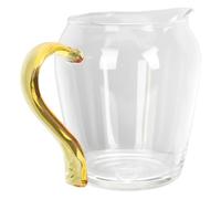 Homoyoyo Tasse à Thé en Verre Borosilicaté 1 Pièce avec Poignée Latérale Jaune Résistance à Haute Température Bec Verseur Anti-Goutte pour Service à Thé Domestique