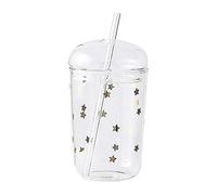 Homoyoyo Tasses En Verre Avec Couvercles Et Pailles Tasse En Verre Pour Boissons Ménagères 16 Oz Jolis Verres À Bière Et À Thé Glacé Idéales Pour Les Accessoires De Bar À Café